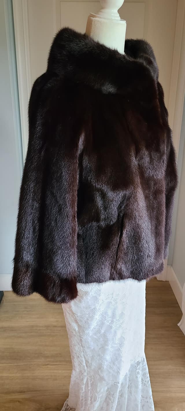 Luxury Vintage MINK Fur Coat, Mahogany Brown Real Mink Fur, Mint ...