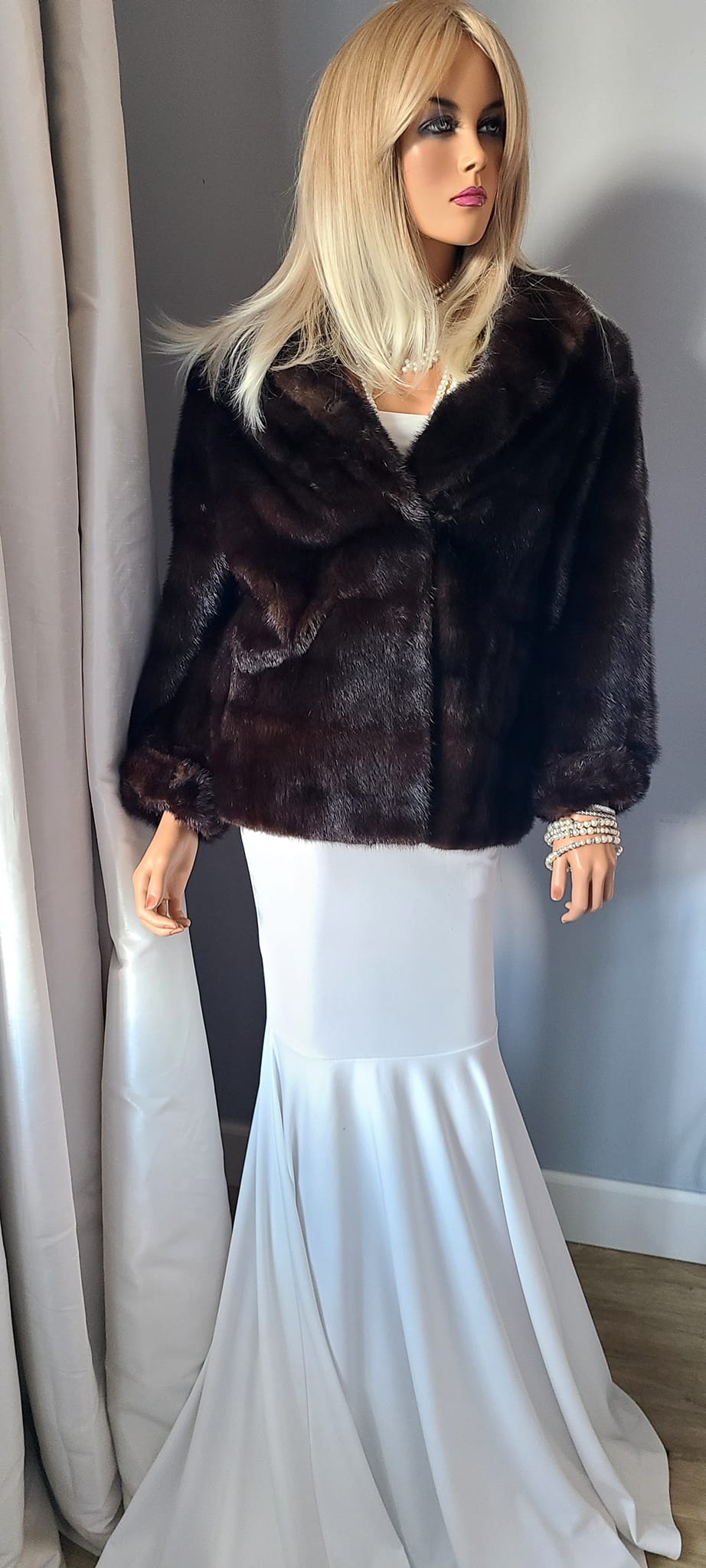 Luxury Vintage MINK Fur Jacket, REAL FUR Coat, Brown Mahogany