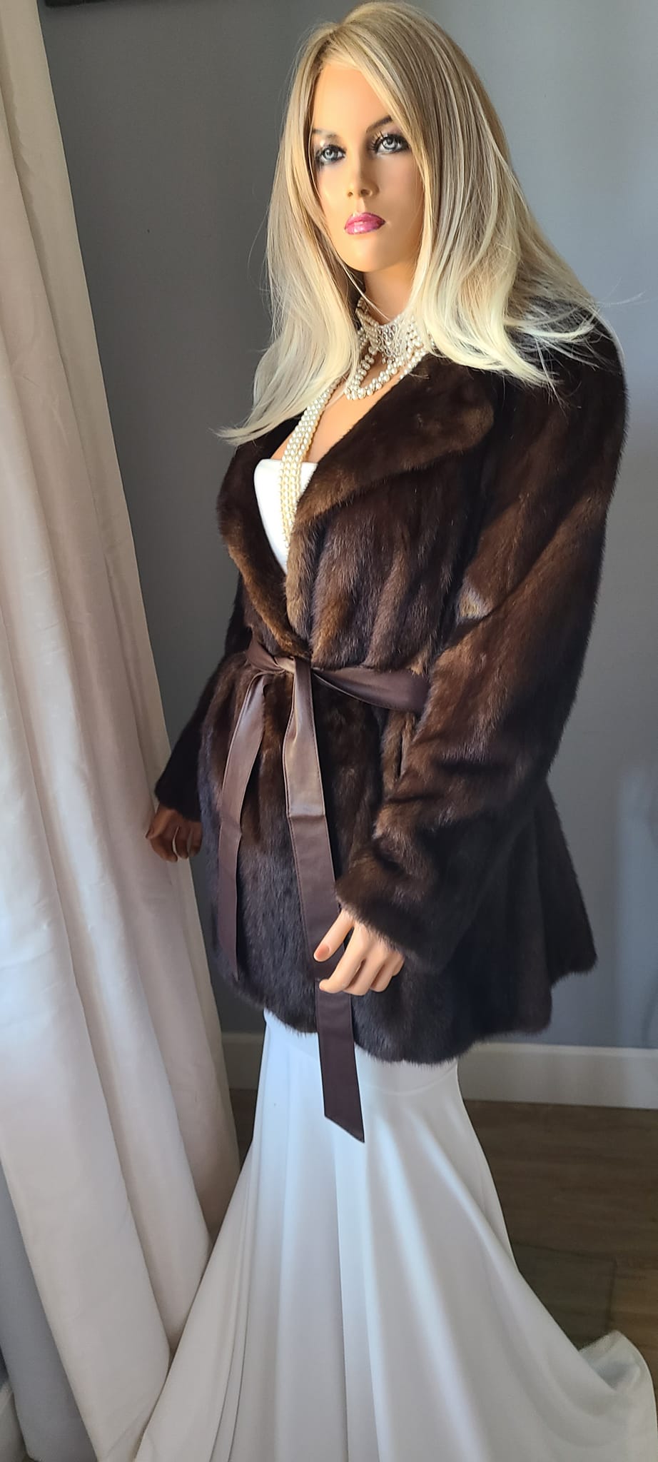 Luxury Vintage MINK Fur Coat, REAL FUR Jacket, Mahogany Brown Mink