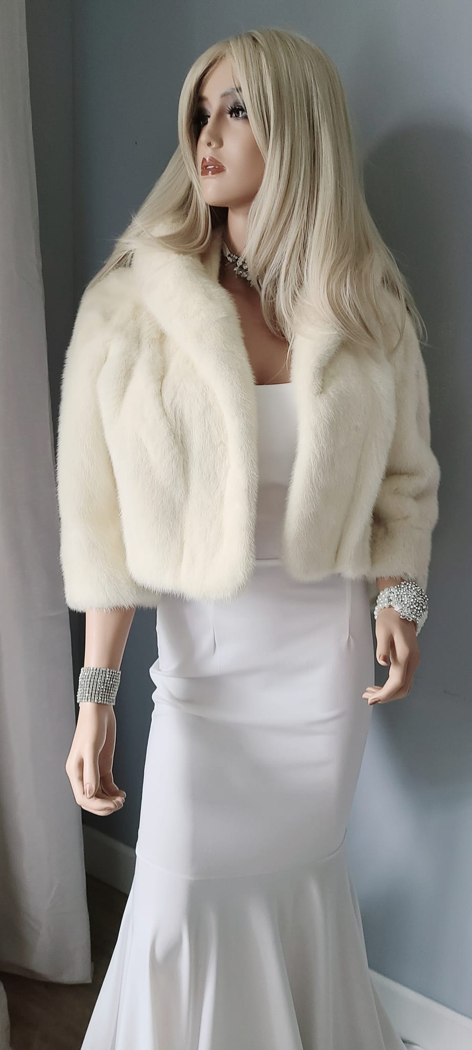 Luxury Vintage Mink Fur Jacket, REAL FUR Coat , Ivory Mink Cropped Bridal  Bolero, Dream Wedding Fur Stole Shrug, Gatsby Cape, Old Hollywood Glamour